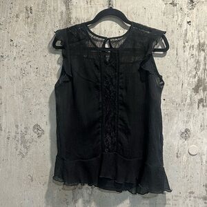 Maurices Black Ruffle Lace Blouse